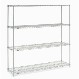 Nexel Wire Shelving, Poly-Z-Brite, 72"W x 14"D x 74"H