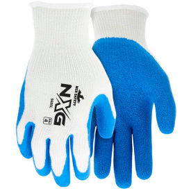 Premium Latex Coated String Gloves, White/Blue, XL, 1 Pair - Pkg Qty 12