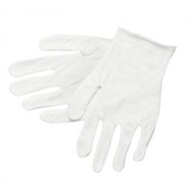 Cotton Inspector Gloves, Large, White, 12 Pairs