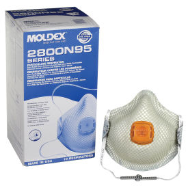 Moldex 2800N95 N95 Particulate Respirators with HandyStrap, Medium/Large, 10/Box