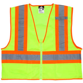 RIVER CITY Luminator™ Class II Safety Vests, Size L, Lime