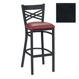 Bar Stool with Criss-Cross Back,17-1/2"W X 17"D X 41"H, Textured Black - Pkg Qty 2