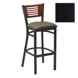 Bar Stool, Cherry 5 Slat-Back, 17-1/2"W X 17"D X 42"H, Black - Pkg Qty 2