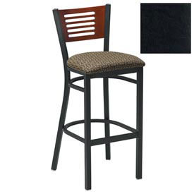 Bar Stool w/Mahogany 5 Slat-Back, 17-1/2"W X 17"D X 42"H, Black - Pkg Qty 2