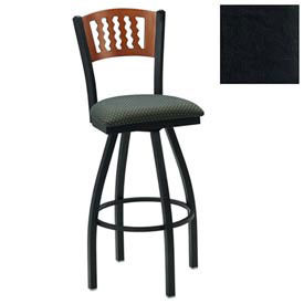 Swivel Bar Stool w/Natural 5 Wave-Back, 17-1/2"W X 17"D X 42"H, Black - Pkg Qty 2