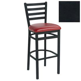 Bar Stool, 4 Slat-Back, 17-1/2"W X 16"D X 43"H, Textured Black - Pkg Qty 2