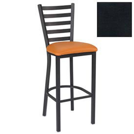 Bar Stool, 5 Slat-Back, 17-1/2"W X 16-1/2"D X 45"H, Textured Black - Pkg Qty 2