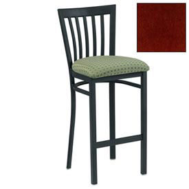 Bar Stool w/Vertical Slat-Back, 17-1/2"W X 17"D X 41"H, Mahogany - Pkg Qty 2