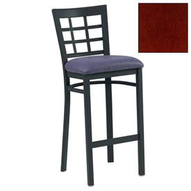 Bar Stool with Grid-Back, 17-1/2"W X 16"D X 41-1/2"H, Mahogany - Pkg Qty 2