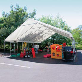 WeatherShield Giant Commercial Canopy, Gray, 24'W x 40'L