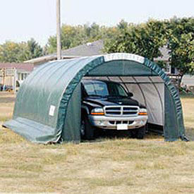 SolarGuard Storage Building - Round Style, 12'W x 8'H x 20'L, Gray