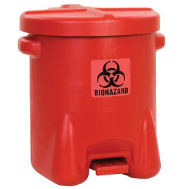 Eagle Mfg 947BIO 14 Gallon Safety Biohazardous Waste Can, Red