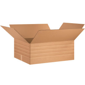 30" x 24" x 12"-10"-8"-6"-4" Multi-Depth Cardboard Corrugated Box - Pkg Qty 15