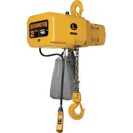 NER Electric Chain Hoist w/ Hook Suspension - 20' Lift, 3 Ton, 17 ft/min, 460V
