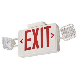 Lithonia ECR LED M6 Red Emergency Combo Exit / Unit with LED Heads