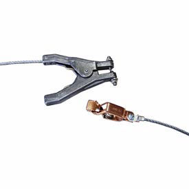 Hand Clamp & Alligator Clip w/ 10 Ft. 7X19 Insulated Stranded Flex. Steel Cable, GCSI-AH-10