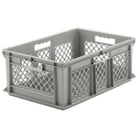SSI Schaefer Euro-Fix Mesh Container, 24" x 16" x 8", Gray - Pkg Qty 6