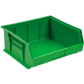 Plastic Stacking Bin 11 x 10-7/8 x 5, Green - Pkg Qty 6