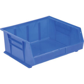 Blue Plastic Stacking Bin 16-1/2 x 14-3/4 x 7 - Pkg Qty 6