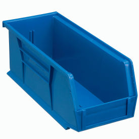 Plastic Hanging & Stacking Storage Bin, 4-1/8 x 10-7/8 x 4, Blue - Pkg Qty 12