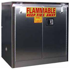 30-Gallon 36"W Manual Close, Flammable Cabinet Stainless Steel