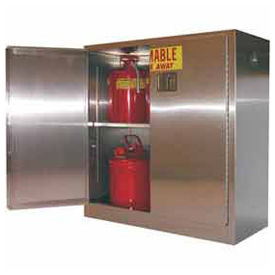 43x18x46 30-Gallon Self-Close Flammable Cabinet Stainless Steel