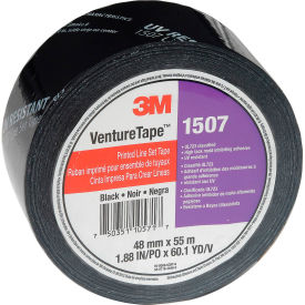 3M VentureTape 1507PRTD-Q130 UV Resistant Line Set Tape, 3 Mil, 2" x 60 Yards, Black