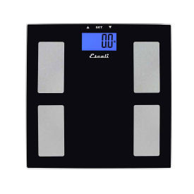 Escali Digital Health Monitor Bathroom Scale, 400lb x 0.2lb/180kg x 0.1kg, Glass, USHM180G
