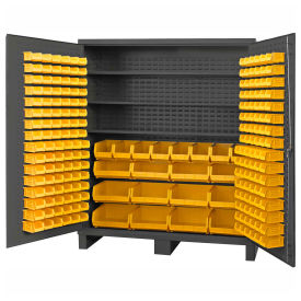 Durham Jumbo Bin Cabinet SSC-722484-BDLP-212 - 212 Yellow Hook-On-Bins 3 Shelves, 72"W x 24"D x 84"H