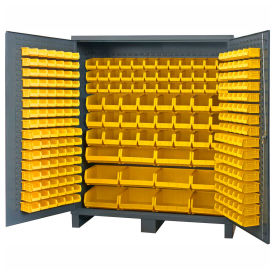 Durham Jumbo Bin Cabinet SSC-722484-BDLP-264-95 - 264 Yellow Hook-On Bins, 72"W x 24"D x 84"H