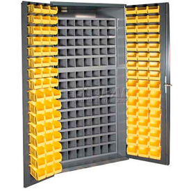 Durham Small Parts Storage Cabinet 3501-DLP-72/40B-96-95 - w/112 Steel Compartments, 96 Hook On Bins