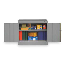 Tennsco Desk Height Storage Cabinet, 36"W X 18"D X 30"H, Light Grey