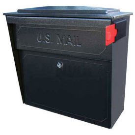 Townhouse Wall Mount Locking Mailbox, Black