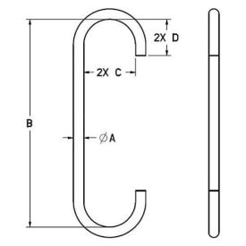 M&W 5/16" S-hook, Style C