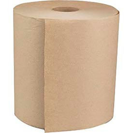 Boardwalk Green 1-Ply Hardwound Roll Towels, Natural 8" x 800' Rolls 6 Rolls/Case, BWK16GREEN