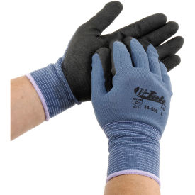 PIP G-Tek® Nitrile MicroSurface Nylon Grip Gloves, Blue/Black, XL, 12 Pairs