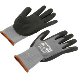 PIP G-Tek® MaxiFlex Nitrile Coated Knit Nylon Gloves, Gray/Black, Large, 12 Pairs