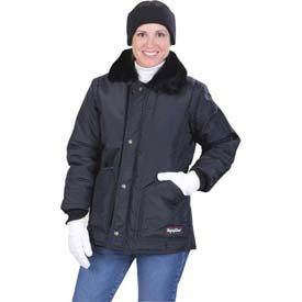 RefrigiWear Iron Tuff Woman's Coat Regular, Navy, Large