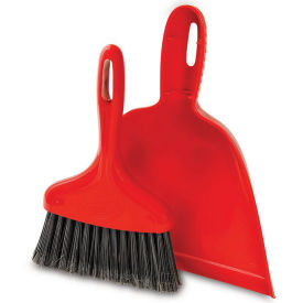 Libman Commercial 906 Dust Pan With Whisk Broom - Red - Pkg Qty 6