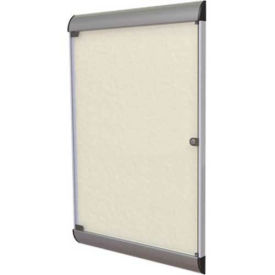 Ghent® Silhouette Upscale Wall-Mounted Enclosed Bulletin Board, Ivory, 27-3/4"W x 42-1/8"H