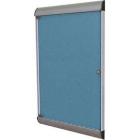 Ghent® Silhouette Upscale Wall-Mounted Enclosed Bulletin Board, Ocean, 27-3/4"W x 42-1/8"H