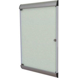 Ghent® Silhouette Upscale Wall-Mounted Enclosed Bulletin Board, Silver, 27-3/4"W x 42-1/8"H