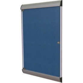Ghent® Silhouette Upscale Wall-Mounted Enclosed Bulletin Board, Navy, 27-3/4"W x 42-1/8"H