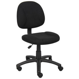 Boss B315-BK Boss Deluxe Posture Mid Back Chair, Fabric, Black