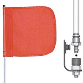 Checkers 12' Quick Disconnect Warning Whip w/o Light, 12"x11" Orange Rectangle Flag