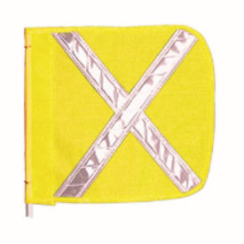 Checkers Heavy Duty Flag, 16"x16" Yellow w/ White X, FS9025-16-Y