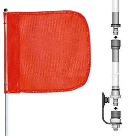 Checkers 8' Split Pole Warning Whip w/o Light, 12"x11" Orange Rectangle Flag