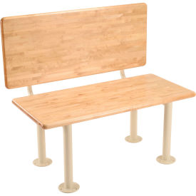Global Industrial ADA Locker Room Bench Kit W/ Seat, Back & Pedestal, 42"W x 20"D x 17-1/4"H