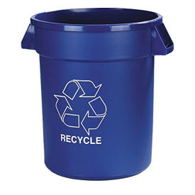 Bronco 32 Gallon Recycling Waste Container, Blue - Pkg Qty 4