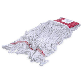Carlisle 369424B00 Flo-Pac Large Looped-End Mop W/Red Band -Synthetic/Cotton Blend - Pkg Qty 12